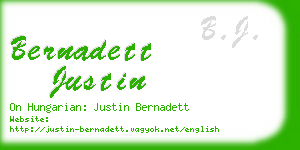 bernadett justin business card